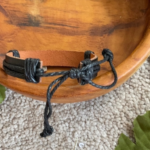 TWO LEATHER BLESSED CROSS ADJUSTABLE BRACELETS - Picture 5 of 5